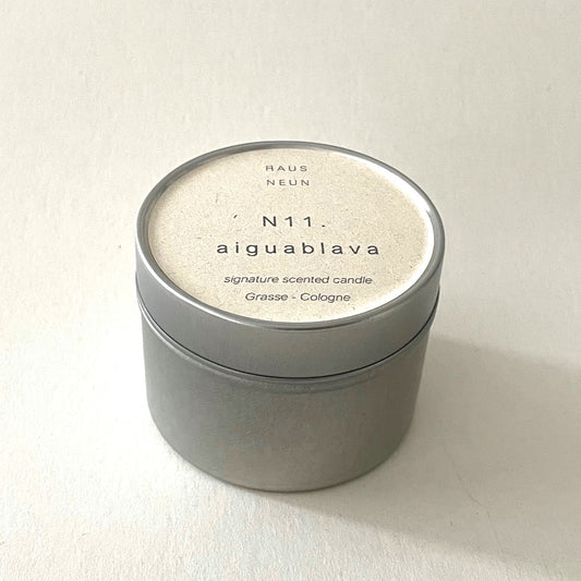 N11 AIGUABLAVA travel size tin candle